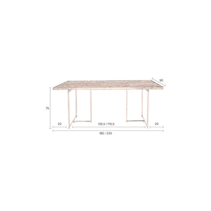 Dutchbone Eettafel Class 180x90cm Walnoot - KwaliteitWonen.nl