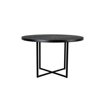 Dutchbone Eettafel Class Rond 120cm Zwart - KwaliteitWonen.nl