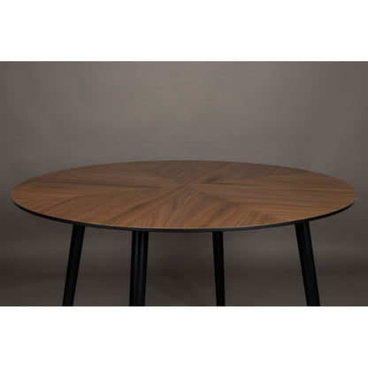 Dutchbone Eettafel Clover Rond 120cm Walnoot - KwaliteitWonen.nl