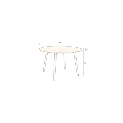 Dutchbone Eettafel Clover Rond 120cm Walnoot - KwaliteitWonen.nl