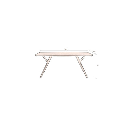 Dutchbone Eettafel Malaya 180x90cm Walnoot - KwaliteitWonen.nl