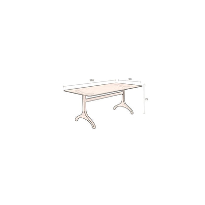 Dutchbone Eettafel Sansa 180x90cm Smoke - KwaliteitWonen.nl