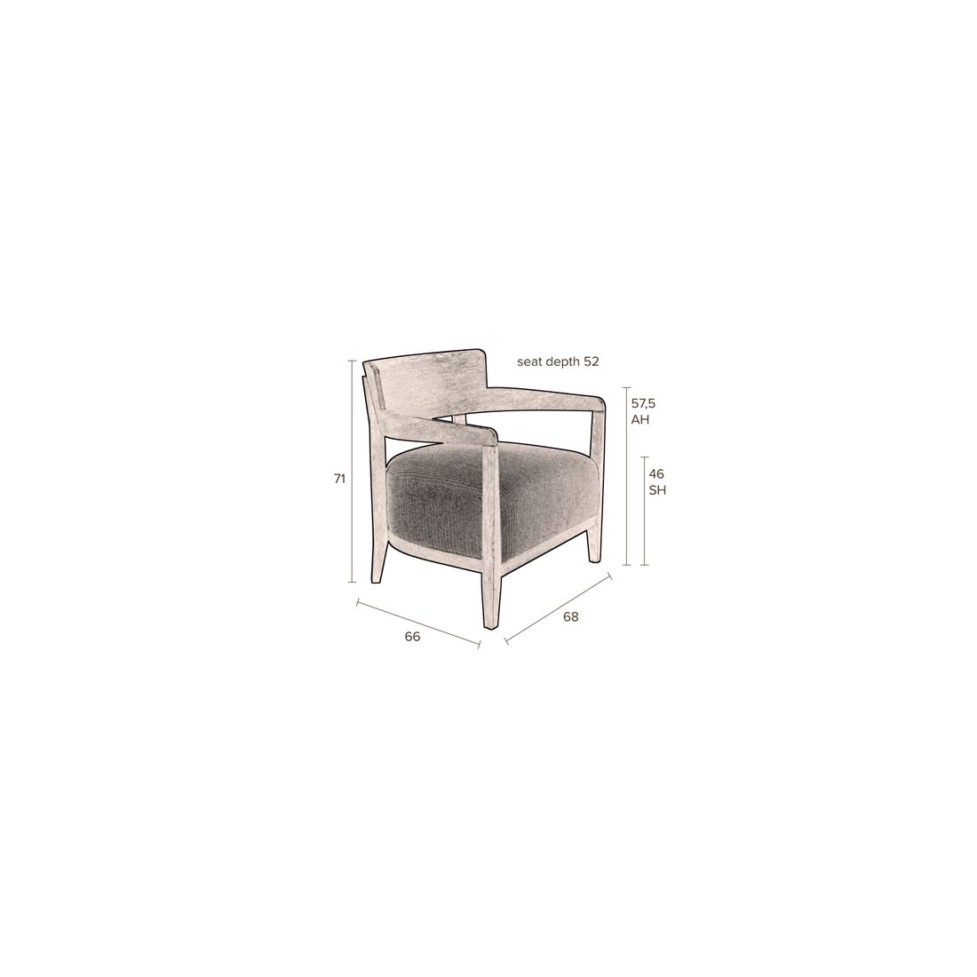 Dutchbone Fauteuil Duran Grijs - KwaliteitWonen.nl