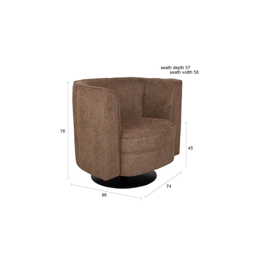 Dutchbone Fauteuil Flower Bruin - KwaliteitWonen.nl