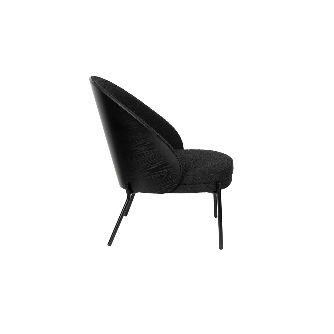 Dutchbone Fauteuil Rodin Bouclé Zwart - KwaliteitWonen.nl
