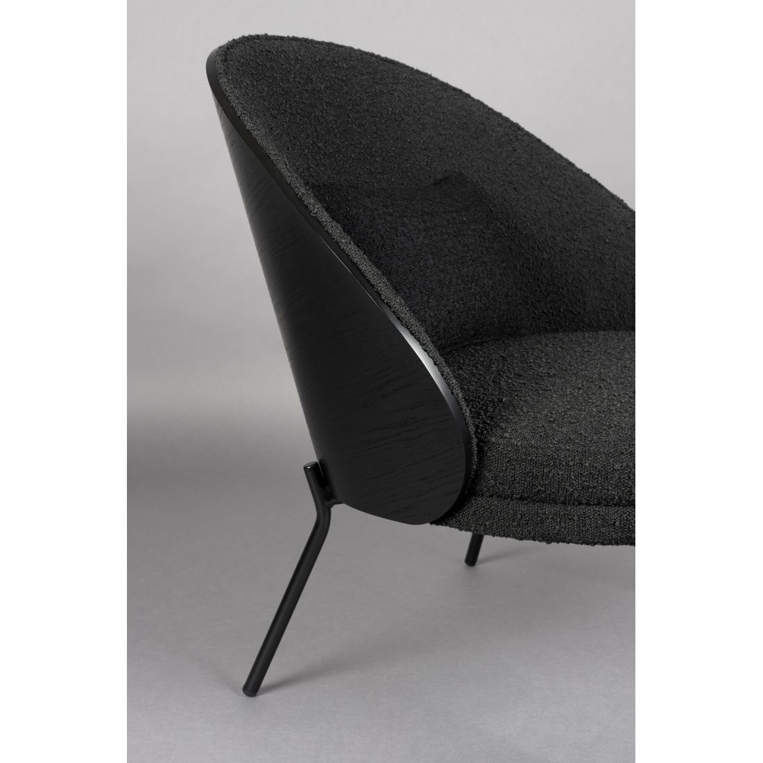 Dutchbone Fauteuil Rodin Bouclé Zwart - KwaliteitWonen.nl
