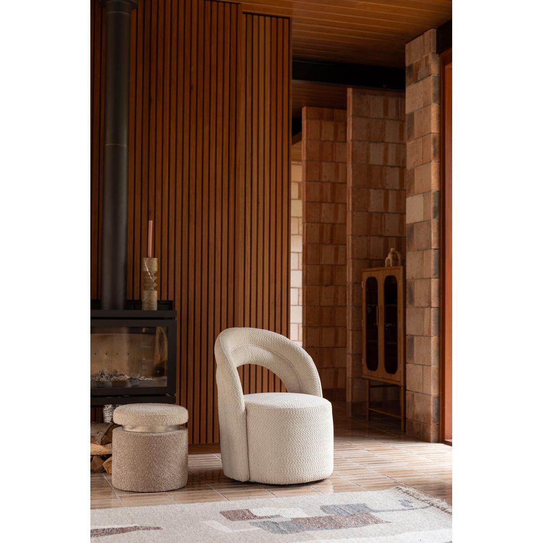 Dutchbone Fauteuil Seina Swivel Beige - KwaliteitWonen.nl