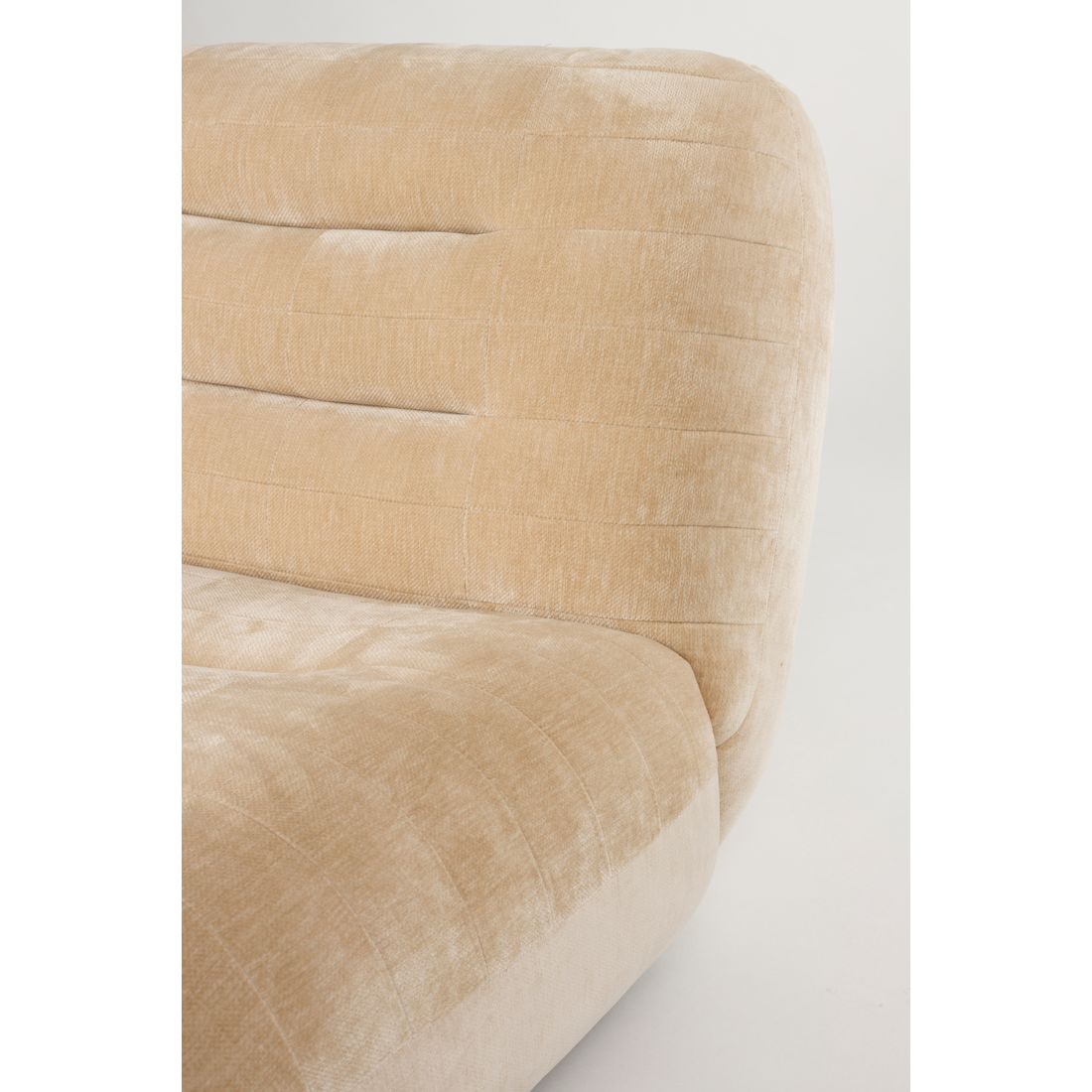 Dutchbone Fauteuil Wyatt Velours Beige - KwaliteitWonen.nl