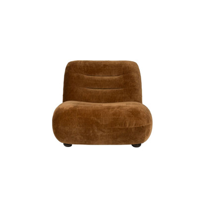 Dutchbone Fauteuil Wyatt Velours Cognac - KwaliteitWonen.nl