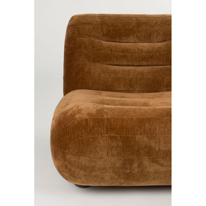 Dutchbone Fauteuil Wyatt Velours Cognac - KwaliteitWonen.nl