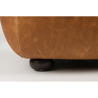 Dutchbone Fauteuil Wyatt Wax Leer Cognac - KwaliteitWonen.nl