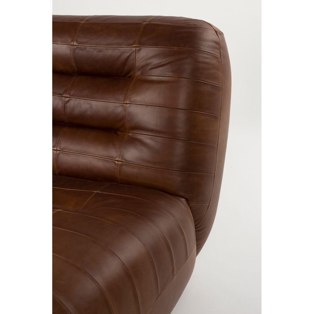 Dutchbone Fauteuil Wyatt Wax Leer Donkerbruin - KwaliteitWonen.nl