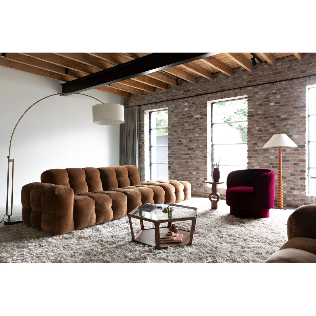 Dutchbone Fauteuille Dorothy Velvet Rood - KwaliteitWonen.nl