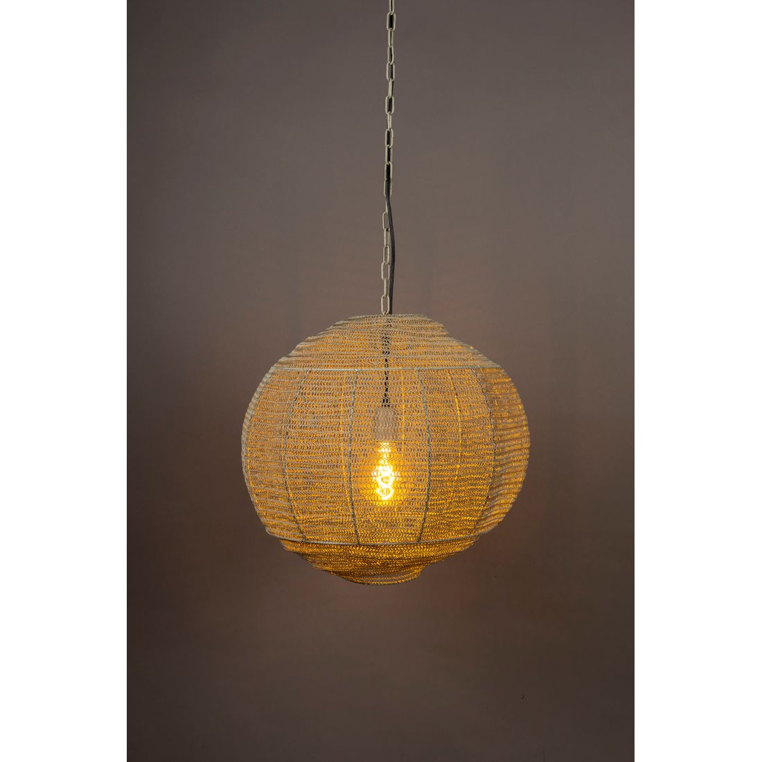 Dutchbone Hanglamp Meezan Zand Grijs M - KwaliteitWonen.nl