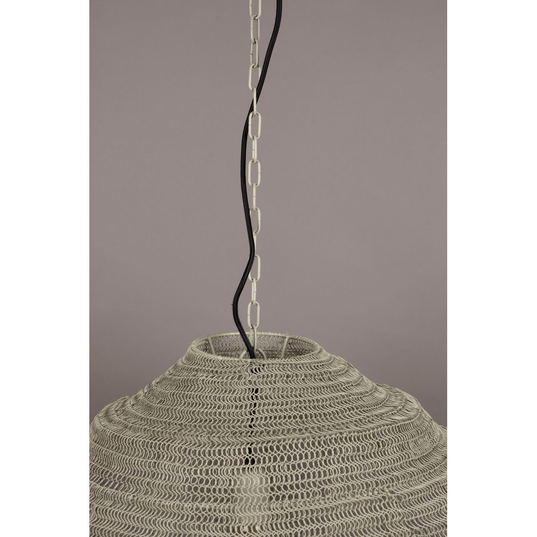 Dutchbone Hanglamp Meezan Zand Grijs XL - KwaliteitWonen.nl