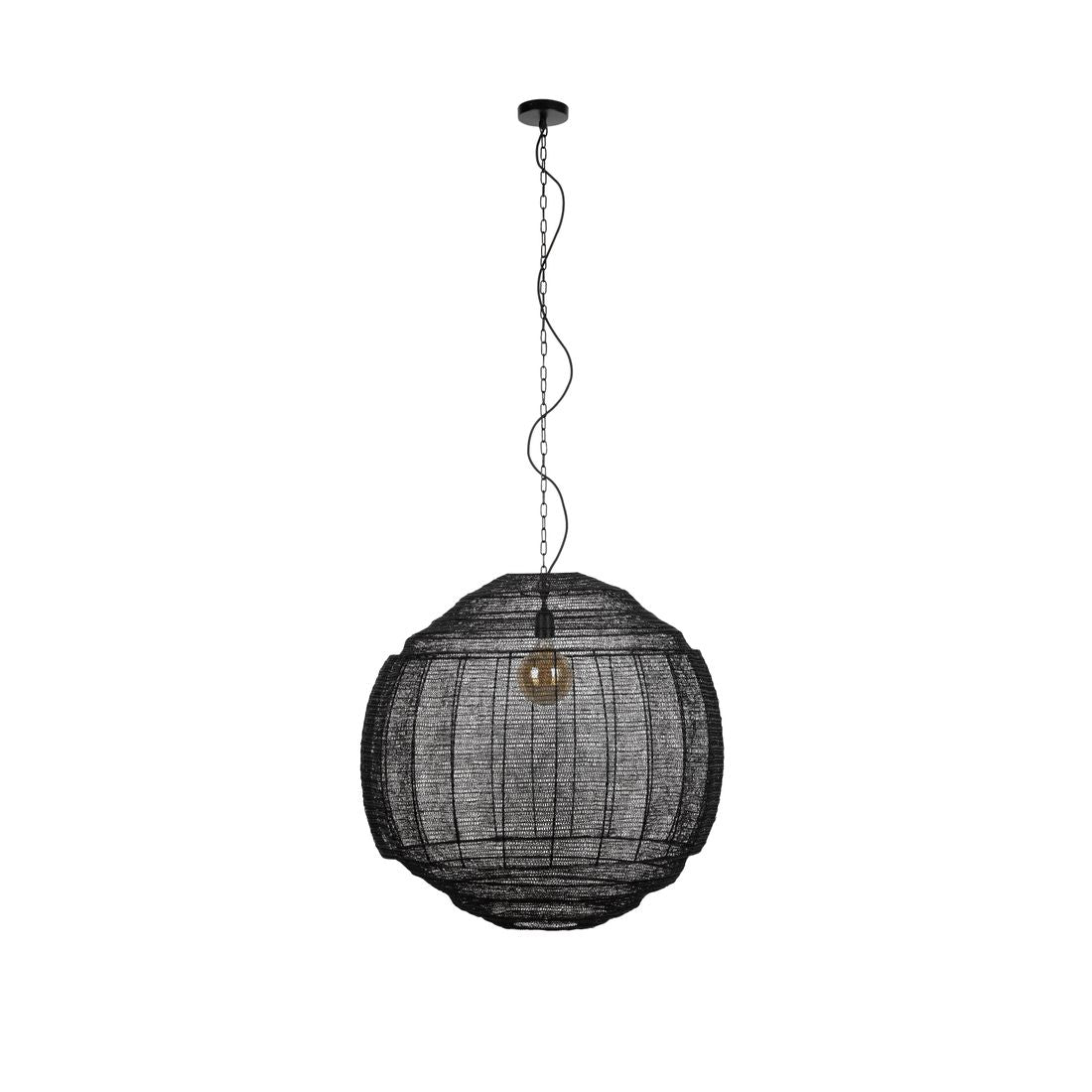 Dutchbone Hanglamp Meezan Zwart XL - KwaliteitWonen.nl