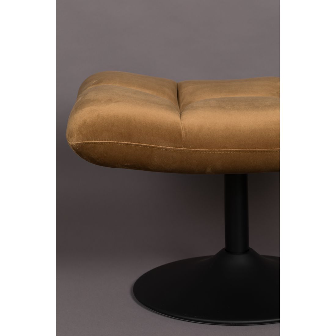 Dutchbone Hocker Bar Fluweel Goudbruin Okergeel - KwaliteitWonen.nl