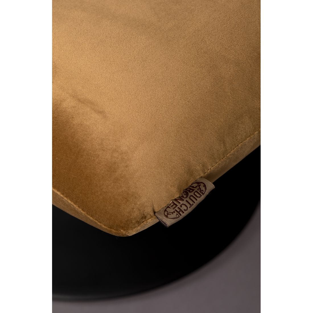 Dutchbone Hocker Bar Fluweel Goudbruin Okergeel - KwaliteitWonen.nl