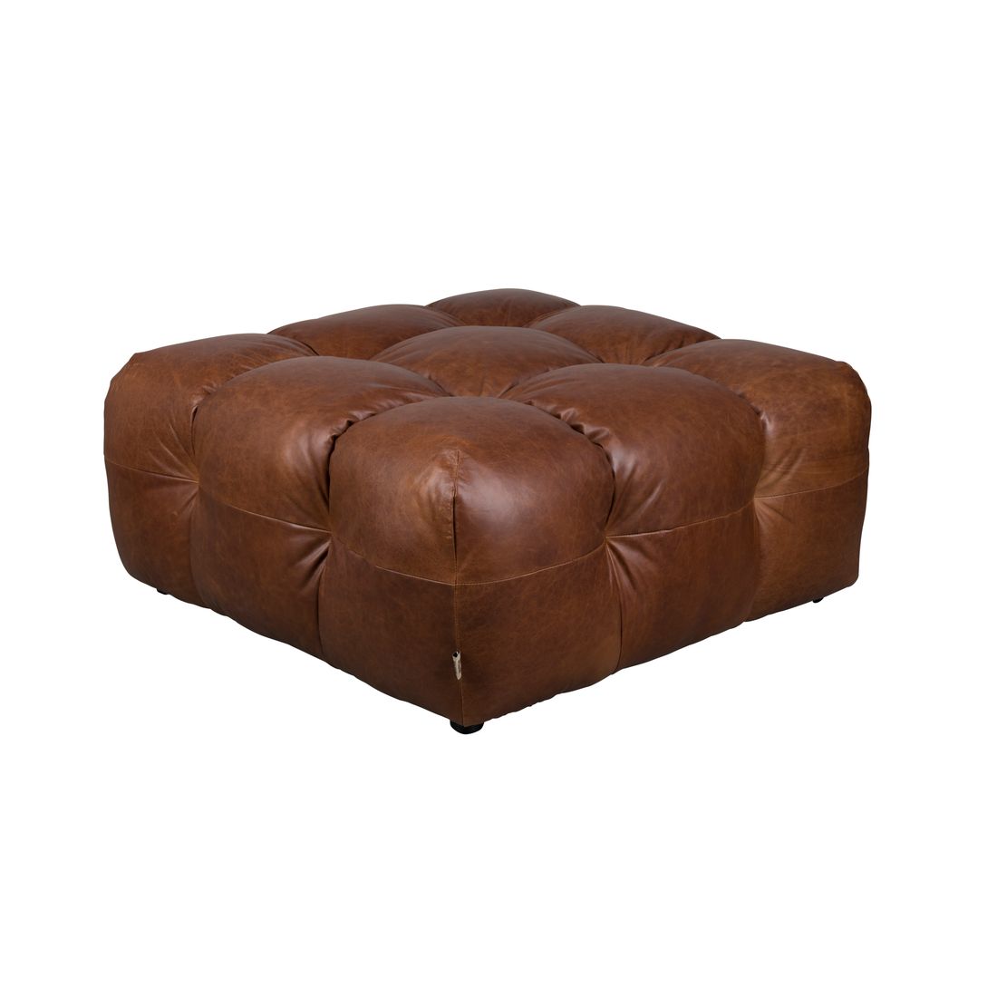Dutchbone Hocker Hackman Leer Bruin - KwaliteitWonen.nl