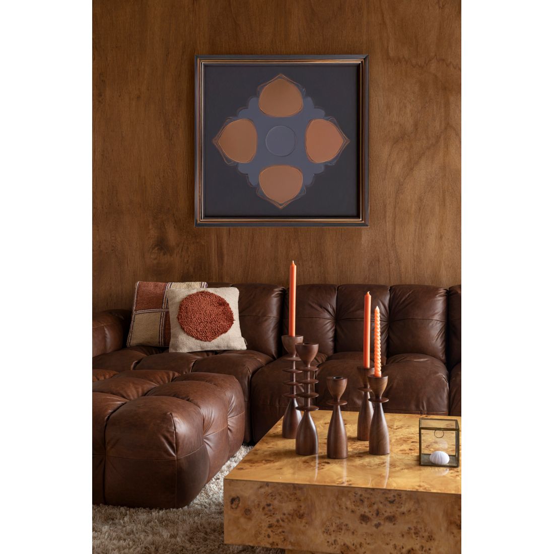 Dutchbone Hocker Hackman Leer Bruin - KwaliteitWonen.nl
