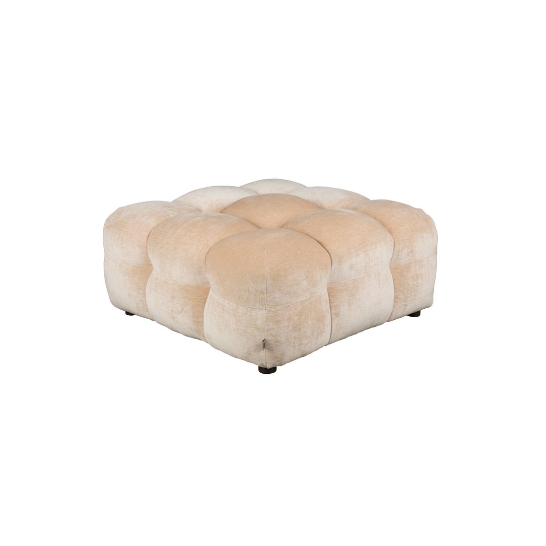 Dutchbone Hocker Hackman Velours Beige - KwaliteitWonen.nl