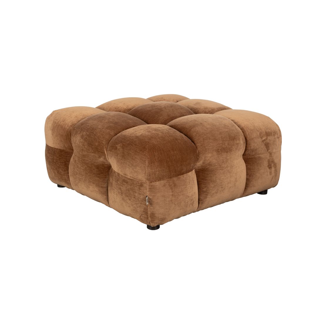 Dutchbone Hocker Hackman Velours Cognac - KwaliteitWonen.nl