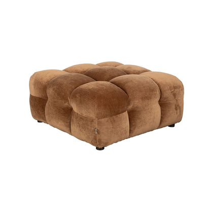 Dutchbone Hocker Hackman Velours Cognac - KwaliteitWonen.nl