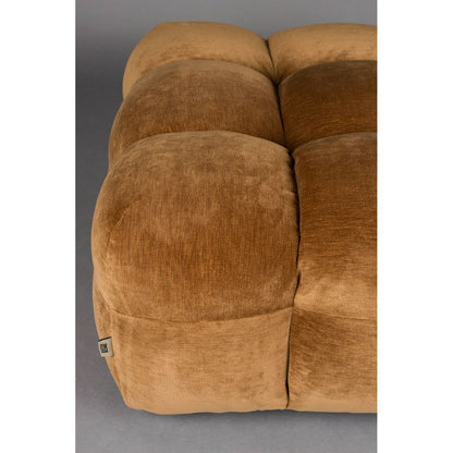 Dutchbone Hocker Hackman Velours Cognac - KwaliteitWonen.nl