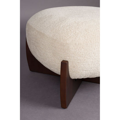 Dutchbone Poef Emilius Beige - KwaliteitWonen.nl