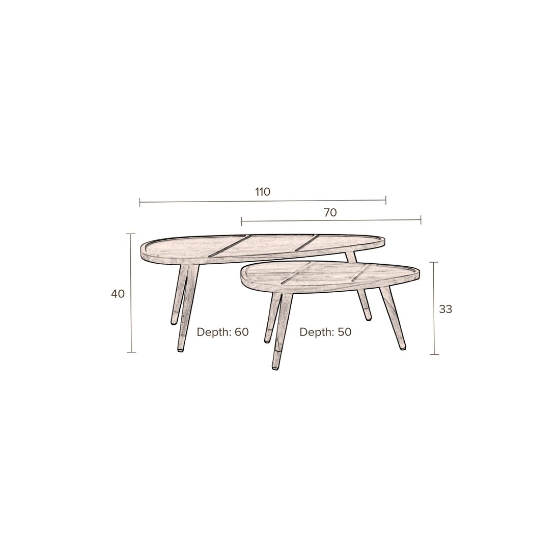 Dutchbone Salontafel Sham (Set van 2) - KwaliteitWonen.nl