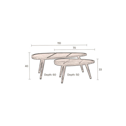 Dutchbone Salontafel Sham (Set van 2) - KwaliteitWonen.nl