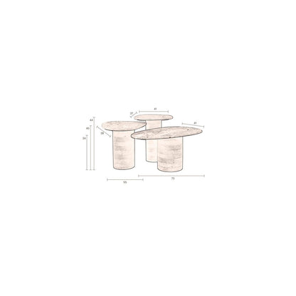 Dutchbone Salontafel Suki (Set van 3) - KwaliteitWonen.nl