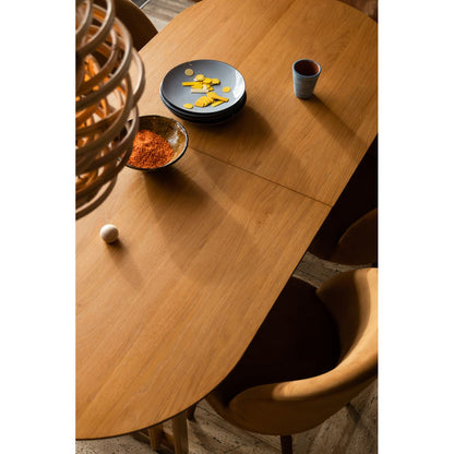 Dutchbone Verstelbare Eettafel Barlet 200/240x90cm Eiken - KwaliteitWonen.nl