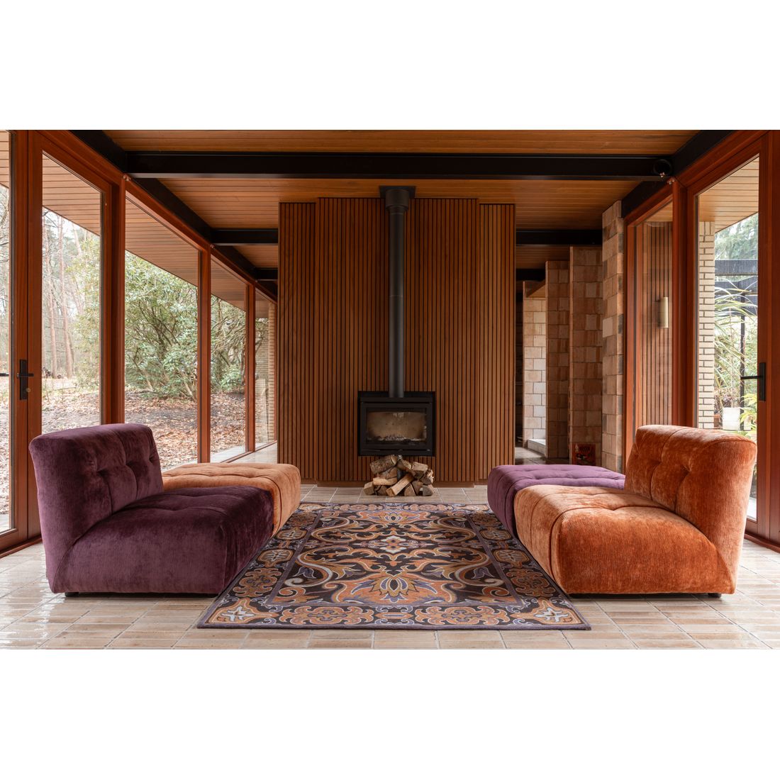 Dutchbone Vloerkleed Bashmira 160x230cm Aardse Kleuren - KwaliteitWonen.nl