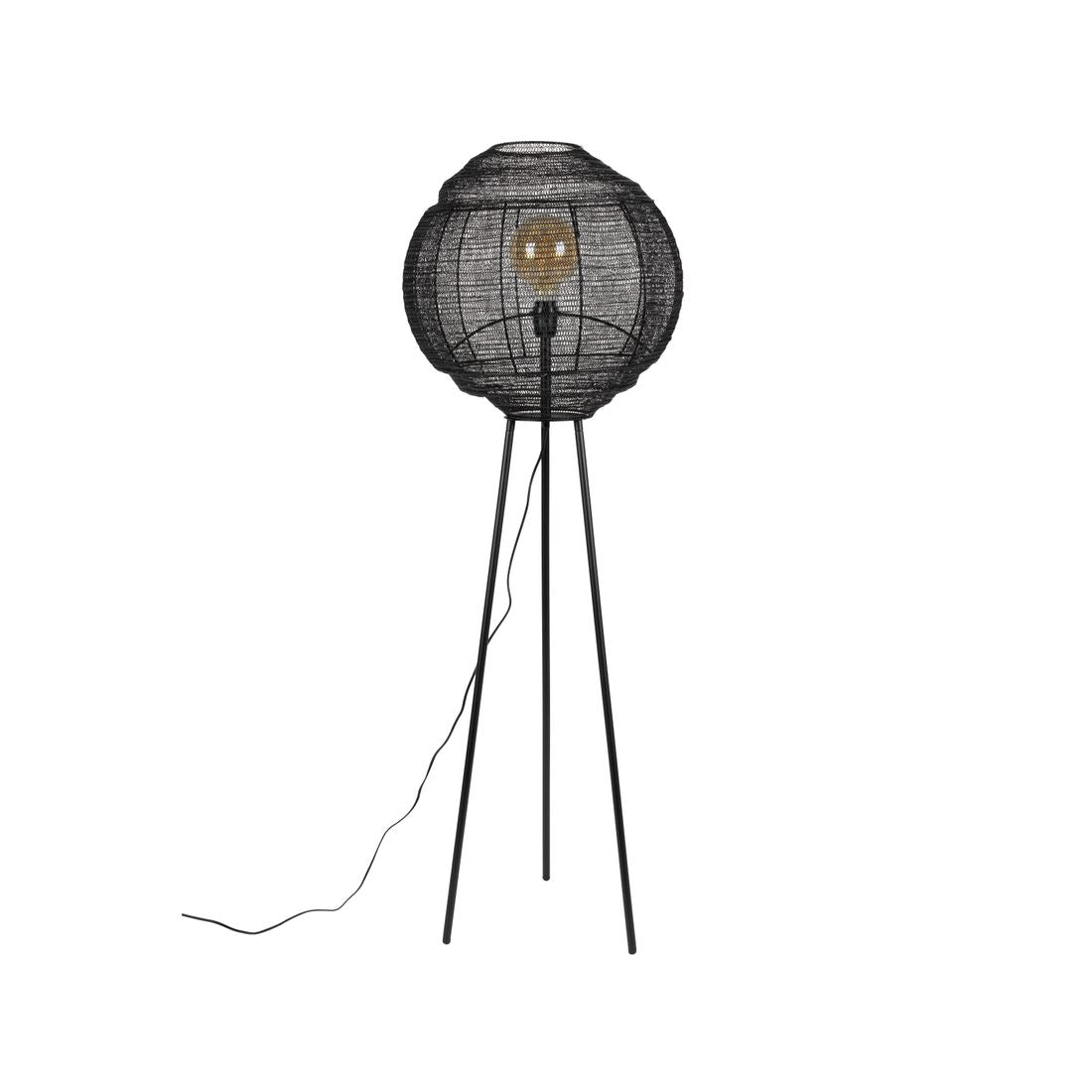 Dutchbone Vloerlamp Meezan Zwart - KwaliteitWonen.nl