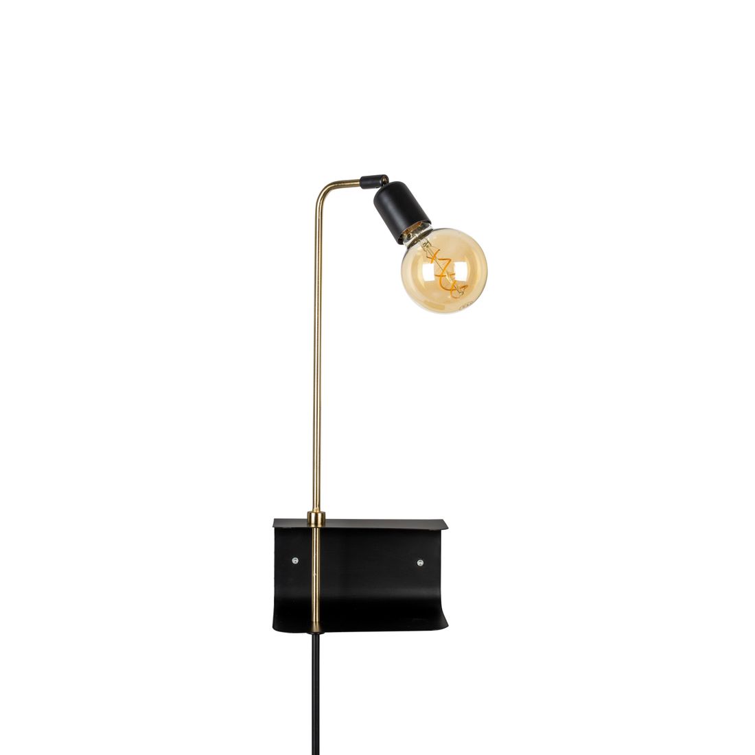 Dutchbone Wandlamp Shaw Zwart - KwaliteitWonen.nl