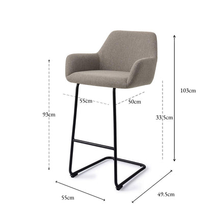 Jesper Home Hiroo Foggy Fusion Barkruk - Arch Black (H) - KwaliteitWonen.nl