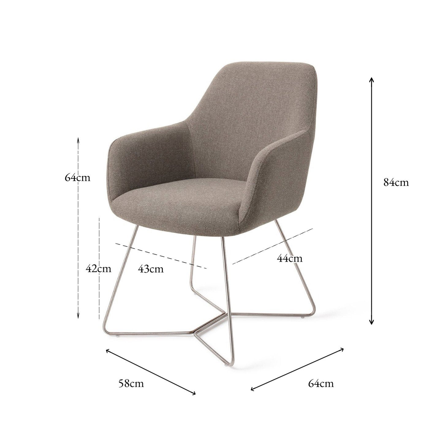 Jesper Home Hiroo Foggy Fusion Eetkamerstoel - Beehive Steel - KwaliteitWonen.nl