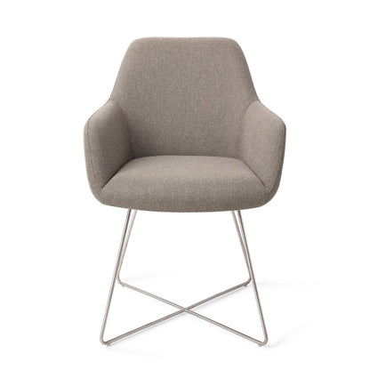 Jesper Home Hiroo Foggy Fusion Eetkamerstoel - Cross Steel - KwaliteitWonen.nl