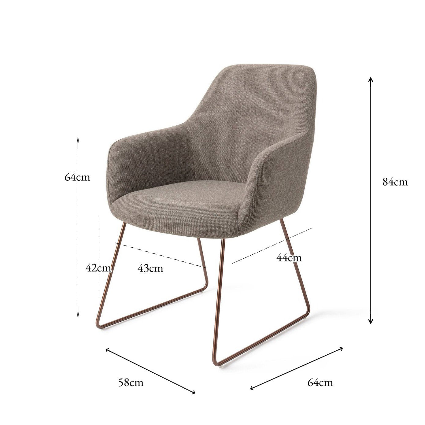 Jesper Home Hiroo Foggy Fusion Eetkamerstoel - Slide Rose - KwaliteitWonen.nl