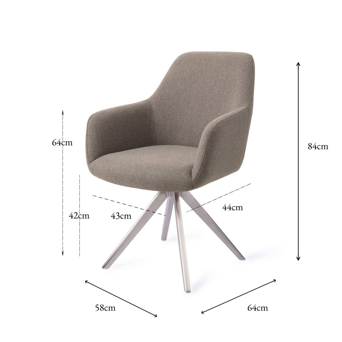 Jesper Home Hiroo Foggy Fusion Eetkamerstoel - Turn Steel - KwaliteitWonen.nl