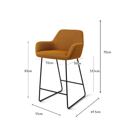 Jesper Home Hiroo Groovy Garam Barkruk - Slide Black (L) - KwaliteitWonen.nl