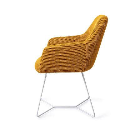 Jesper Home Hiroo Groovy Garam Eetkamerstoel - Beehive White - KwaliteitWonen.nl