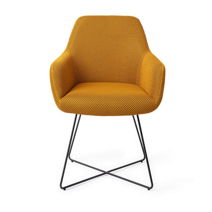 Jesper Home Hiroo Groovy Garam Eetkamerstoel - Cross Black - KwaliteitWonen.nl