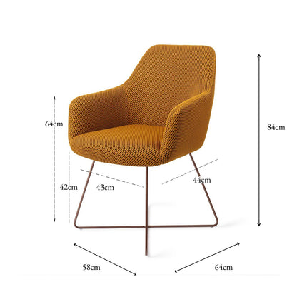 Jesper Home Hiroo Groovy Garam Eetkamerstoel - Cross Rose - KwaliteitWonen.nl