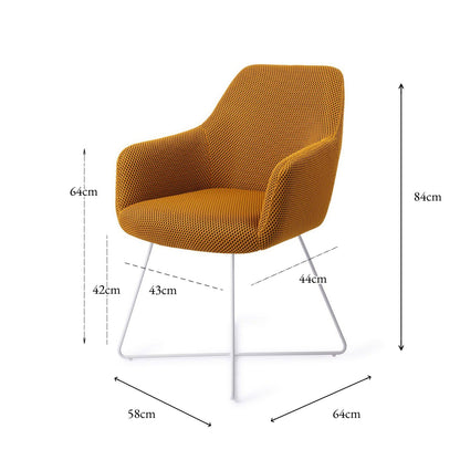 Jesper Home Hiroo Groovy Garam Eetkamerstoel - Cross White - KwaliteitWonen.nl
