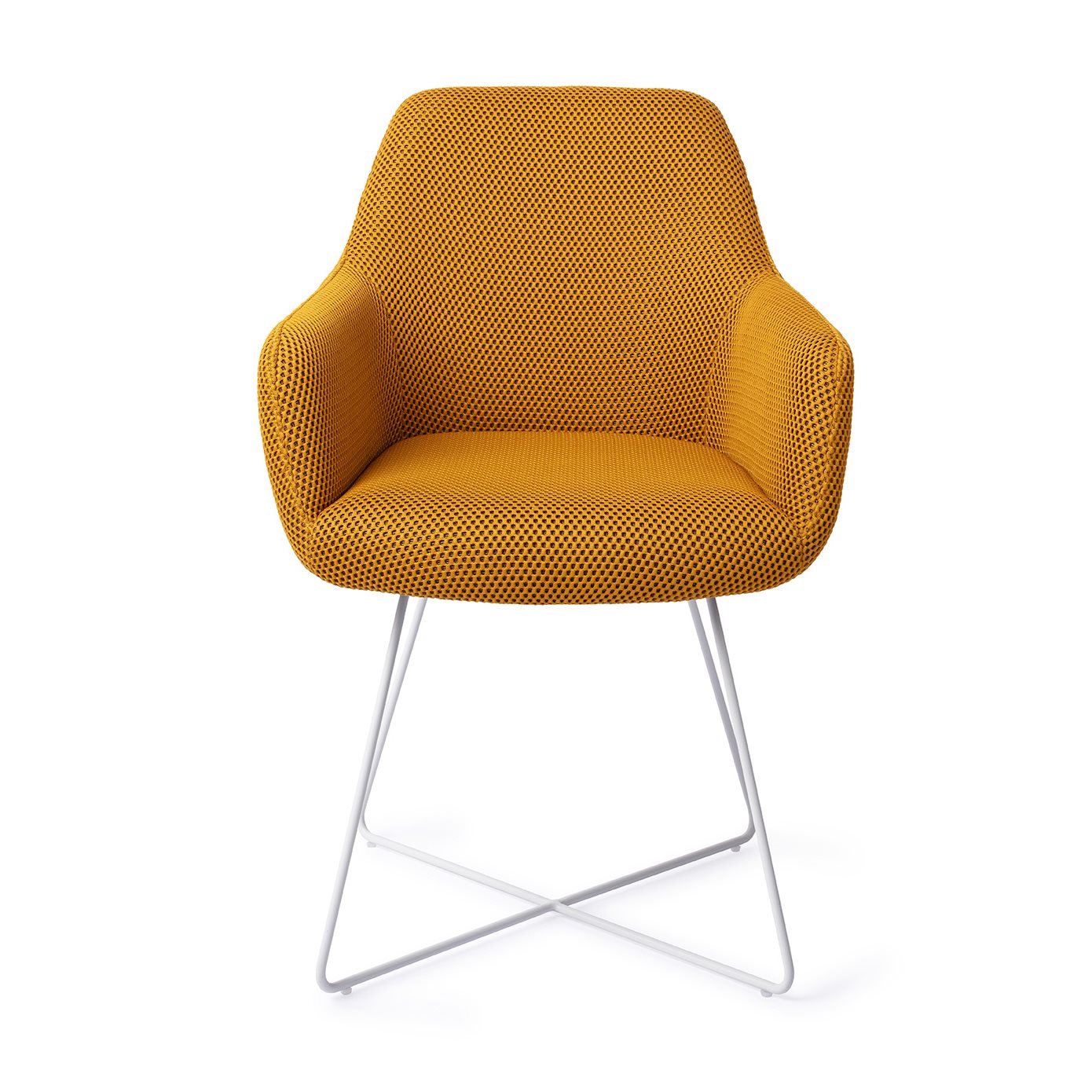 Jesper Home Hiroo Groovy Garam Eetkamerstoel - Cross White - KwaliteitWonen.nl