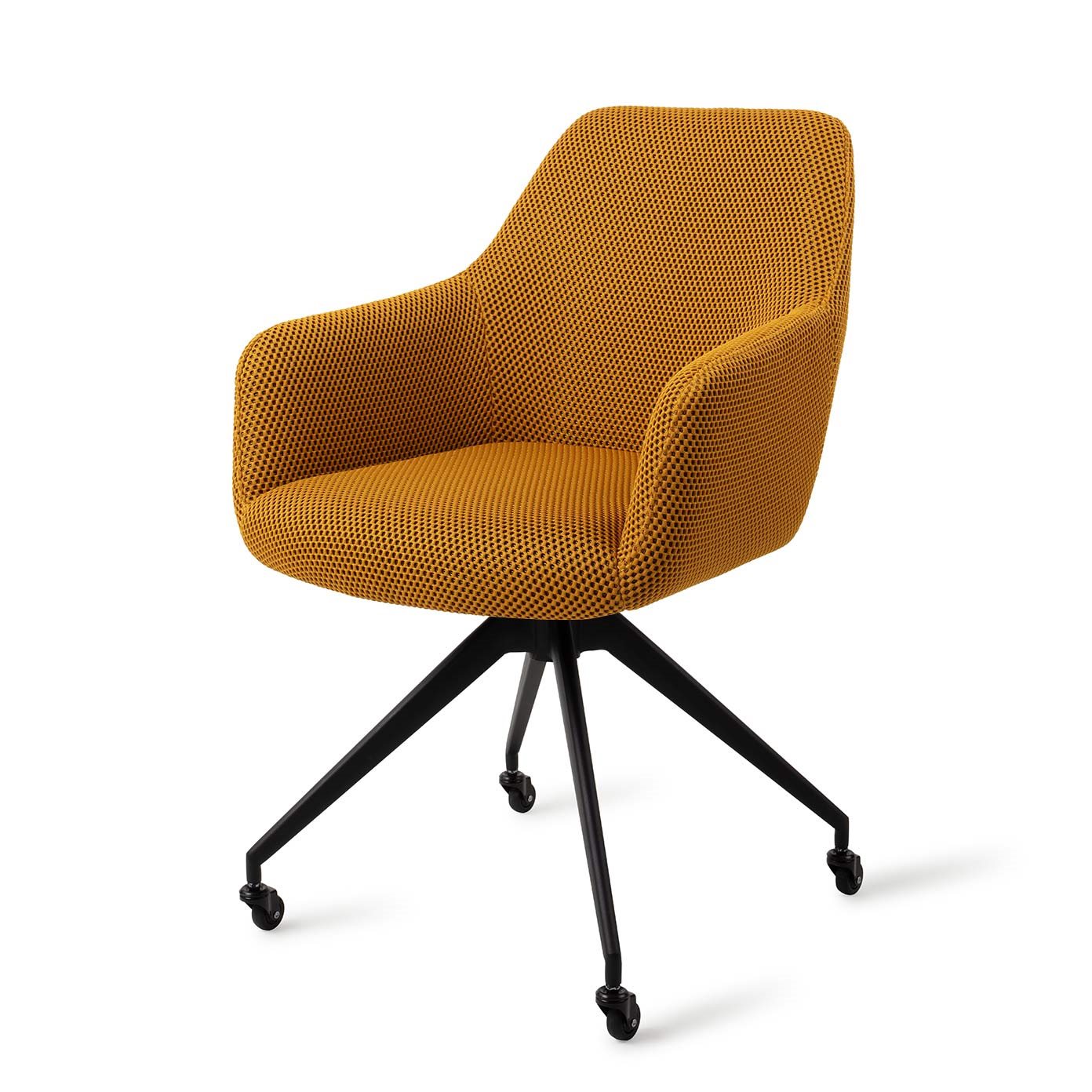 Jesper Home Hiroo Groovy Garam Eetkamerstoel - Glide Black - KwaliteitWonen.nl