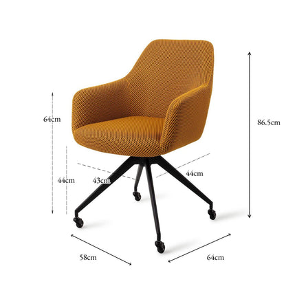 Jesper Home Hiroo Groovy Garam Eetkamerstoel - Glide Black - KwaliteitWonen.nl