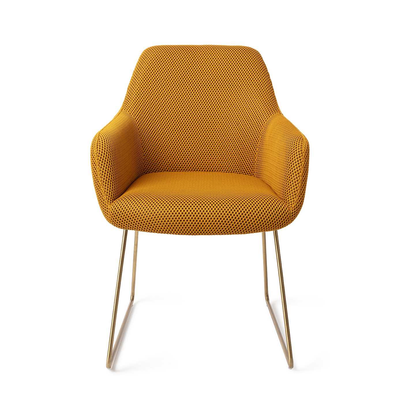 Jesper Home Hiroo Groovy Garam Eetkamerstoel - Slide Gold - KwaliteitWonen.nl